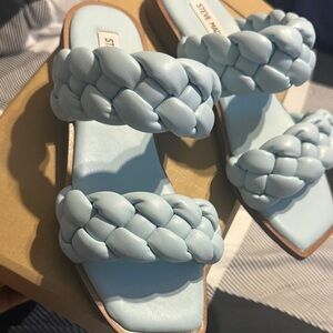 Steve Madden Sky Blue Braided Sandals